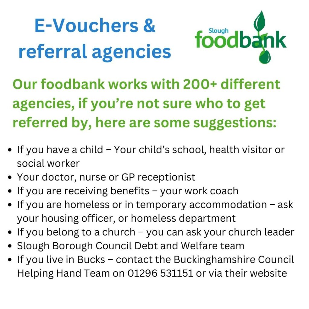 Foodbank evouchers Slough Foodbank